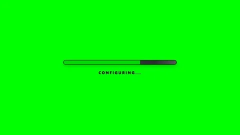 Loading bar animation displaying progress status on a vibrant green screen Stock Footage 346735744