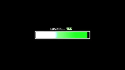 Loading bar animation with green percentage. Loading bar ninety six percent.. Stock Footage 337134574