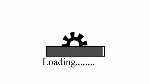 Loading bar animation with industrial gear. Loading bar white progress and .. Stock Footage 337618993