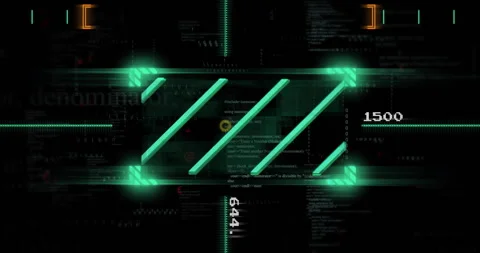 Loading bar animation over digital code and numbers on computer screen Stock Footage 303740144