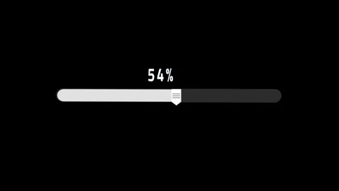 Loading  bar animation with pointer shape, count 0 to 100% white color animation Video stock 299171580
