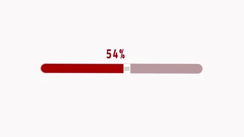 Loading  bar animation with pointer shape, count 0 to 100% red color animation 스톡 동영상 299171581