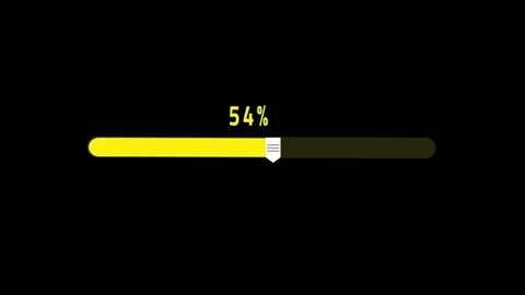 Loading  bar animation with pointer shape, count 0 to 100% yellow color animatio 動画素材 299171582
