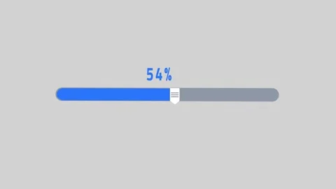 Loading  bar animation with pointer shape, count 0 to 100% blue color animation Video stock 299171583