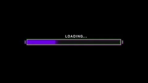 Loading bar animation with processing percentage 0-100, alpha channel Stock Footage 297078767