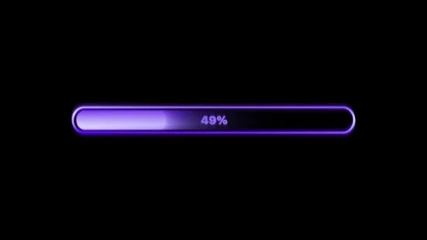 Loading bar animation with processing percentage 0-100, alpha channel Stock Footage 297078793