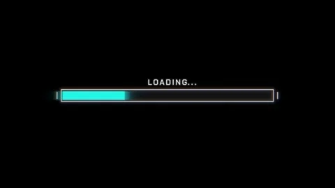 Loading bar animation with processing percentage 0-100, alpha channel Stock Footage 297352334