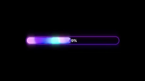 Loading bar animation with processing percentage 0-100, alpha channel Stock Footage 297352355