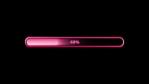Loading bar animation with processing percentage 0-100, alpha channel Stock Footage 297480522