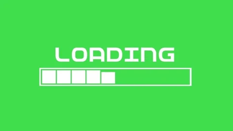 Loading bar animation with progress blocks on green screen background for video Stock Footage 329964862