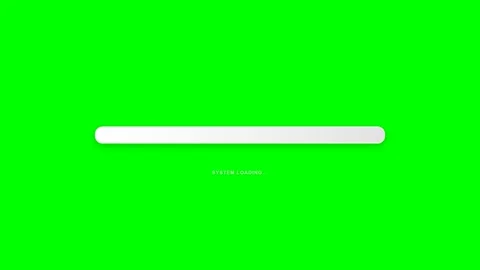 Loading bar animation running on a vibrant green screen Stock Footage 346735723