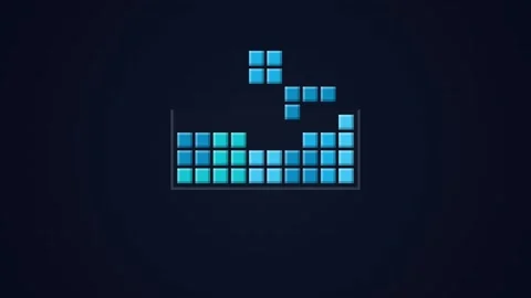 Loading Bar Animation Showing Blue Pixel Blocks Filling a Rectangular Conta.. Vídeos de archivo 347361954