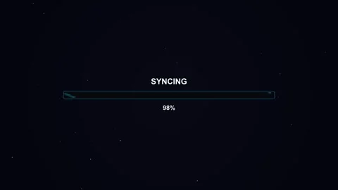 Loading bar animation shows syncing process for video cutting software and .. Stock Footage 325887630