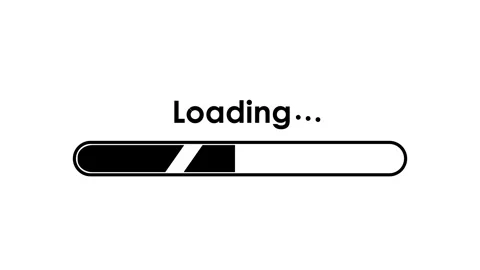 Loading bar animation with sweep effect and text, white screen Stock Footage 339376439