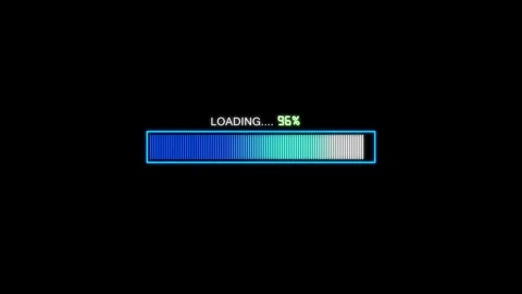 Loading bar animation with teal percentage. Loading bar ninety six percent... Stock Footage 337134577