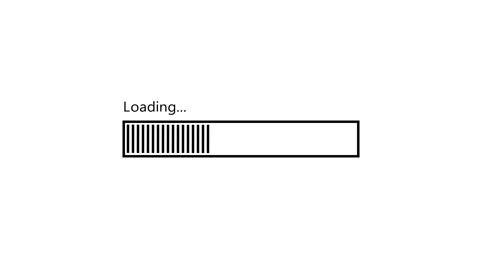 Loading bar black &amp; white 5 dashes on white background 4k Stock Footage 321040892
