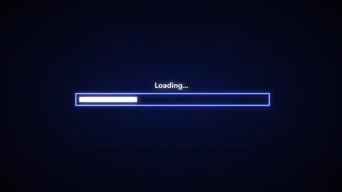Loading bar with blue glow, digital, computer, files, load 4k Stock Footage 242386490