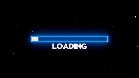 Loading bar with blue neon glow 스톡 일러스트