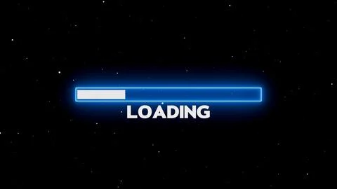 Loading bar with blue neon glow 스톡 일러스트