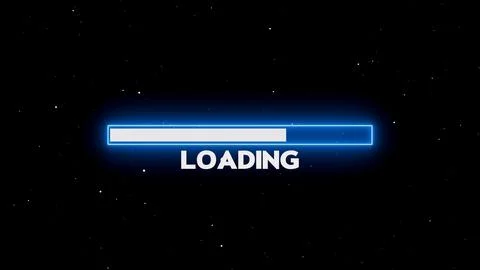 Loading bar with blue neon glow Illustrazione stock