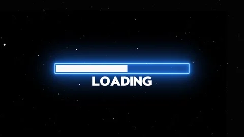 Loading bar with blue neon glowing effect Stock Footage 328386475