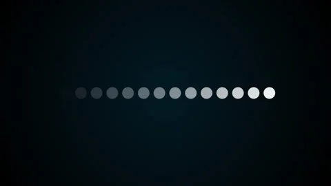 Loading bar, computer generated. Serial appearance and disappearance of points Stock Footage 134774604