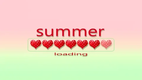 Loading bar created from moving hearts. Strawberry heart Stock Footage 194165667