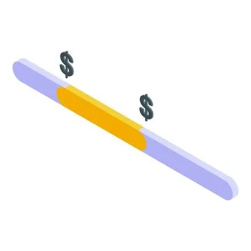 Loading bar with dollar sign is representing money transfer progress Stock Illustration