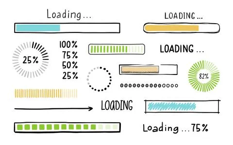 Loading bar doodle element. Hand drawn Stock Illustration