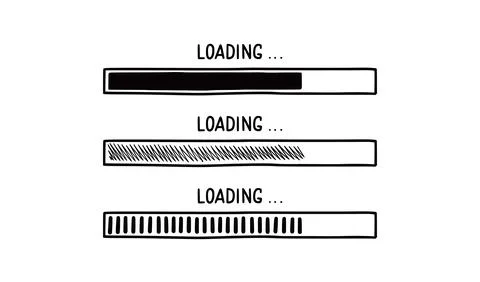 Loading bar doodle element. Hand drawn Stock Illustration