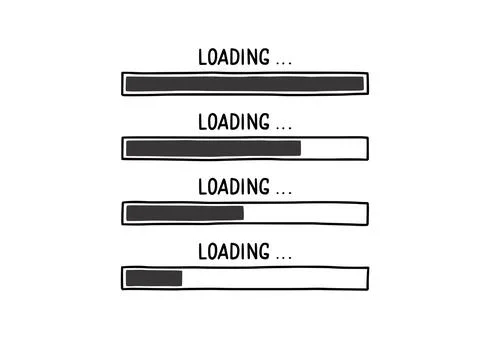 Loading bar doodle element. Hand drawn Stock Illustration