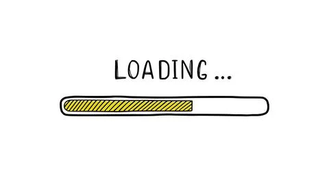 Loading bar doodle element. Hand drawn Stock Illustration