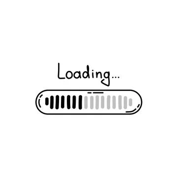 Loading bar, doodle progress element. Stock Illustration