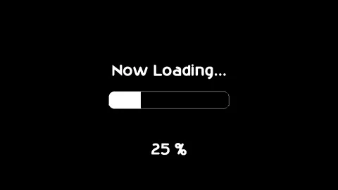 Loading bar downloading bar loading screen pixelated progress animation Stock Footage 245978657