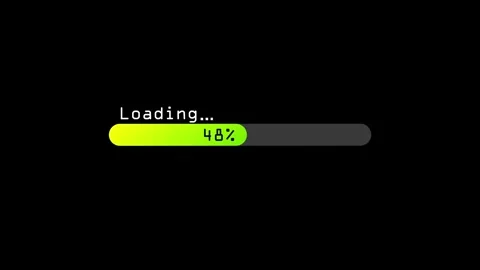 Loading bar downloading progress animation transfer 0-100 on black background. l Video stock 297946035