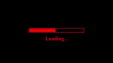 Loading bar downloading progress animation transfer 0-100 on black background Stock Footage 303069362