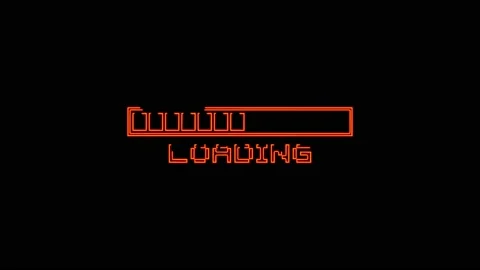 Loading bar downloading screen pixelated progress animation Loading in black Stock Footage 158871793