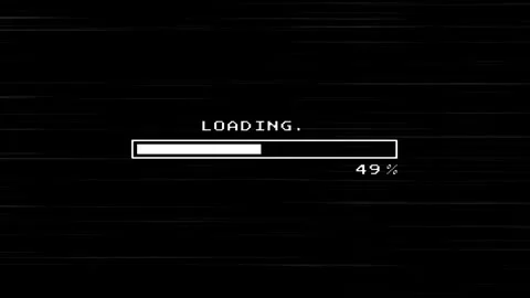 Loading bar with glitch effect and percentage on black background Stock Footage 311444303