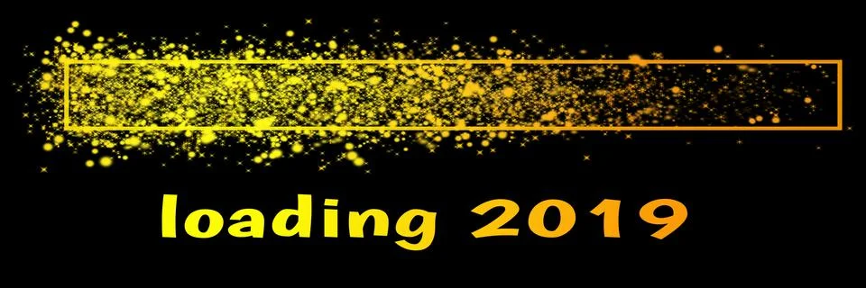 Loading bar with glitter for the new year 2019 Stock Illustration