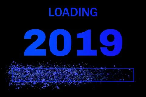 Loading bar with glitter for the new year 2019 Stock Illustration