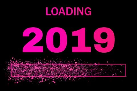 Loading bar with glitter for the new year 2019 Stock Illustration