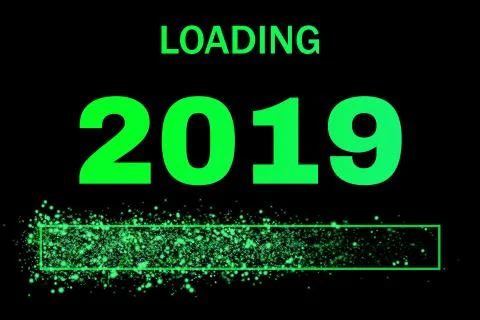 Loading bar with glitter for the new year 2019 Stock Illustration