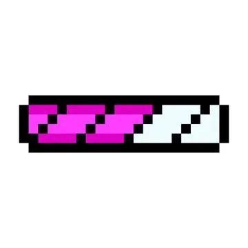 Loading bar health bar status progress pixel art style game icon pink magenta Stock Illustration