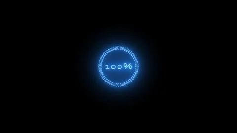 Loading bar icon animation with 100% indicator. Stock Footage 286143037