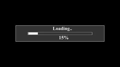 Loading bar icon on a black color abstract background. Stock Illustration