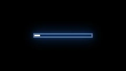 Loading bar icon on a black color abstract background. Stock Illustration
