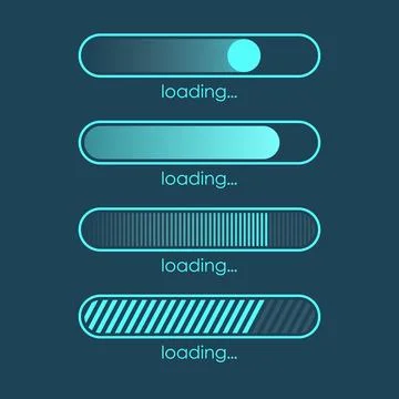 Loading bar icon in flat style. Progress indicator vector illustration on i.. 스톡 일러스트