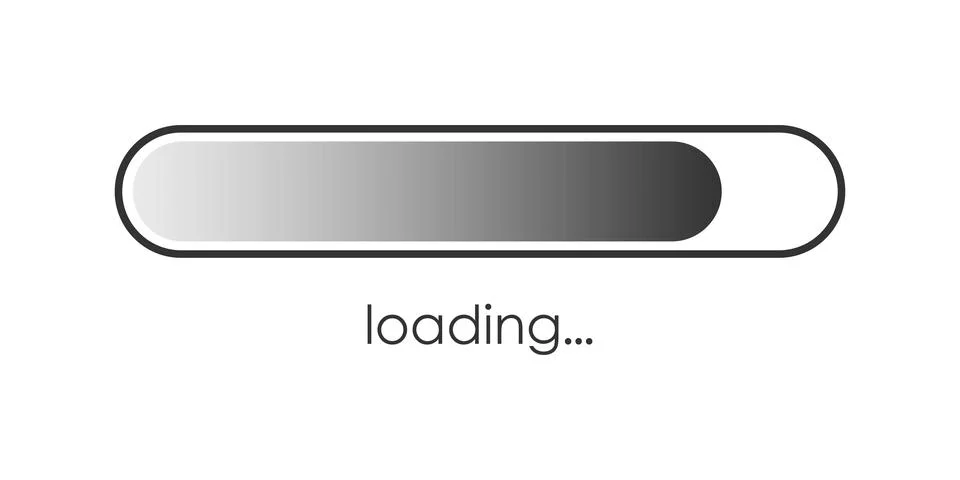 Loading bar icon in flat style. Progress indicator vector illustration on i.. Illustrazione stock