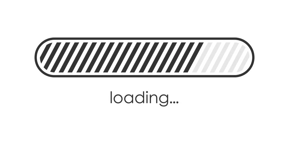 Loading bar icon in flat style. Progress indicator vector illustration on i.. Illustrazione stock