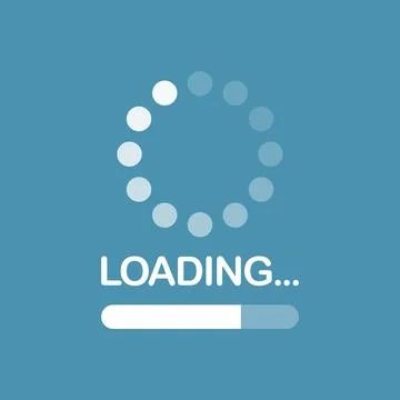Loading bar icon in flat style. Progress indicator vector illustration on i.. Illustrazione stock